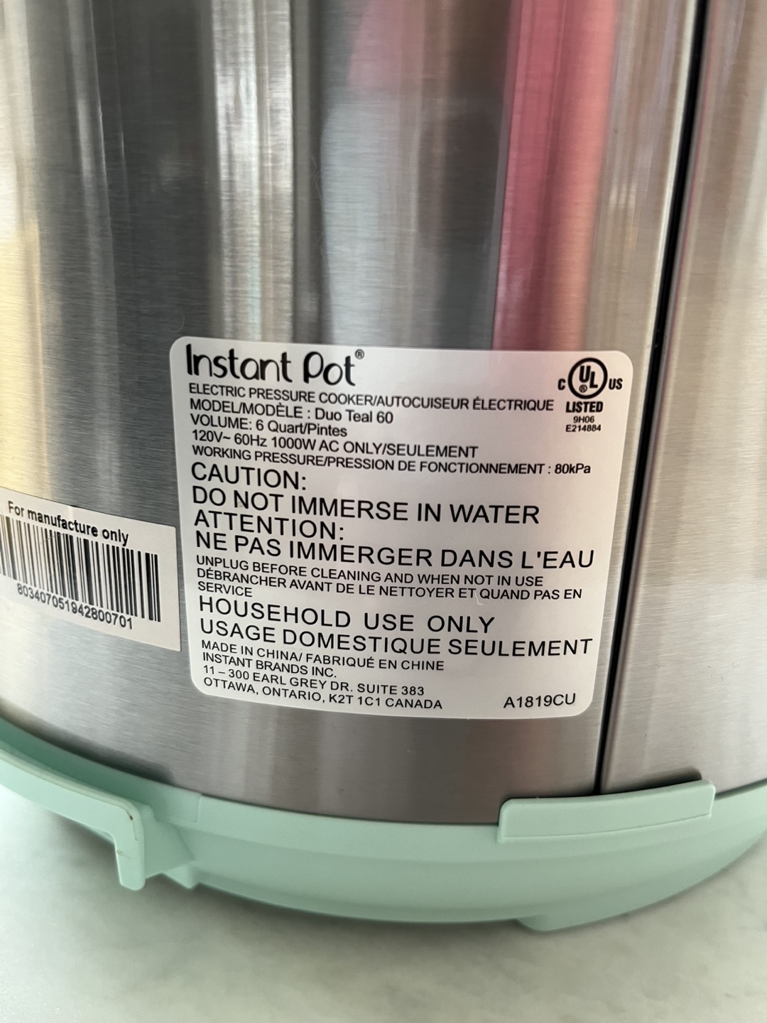 Mint Green Instant Pot Duo 6-Quart Electric Pressure Cooker - photo 4