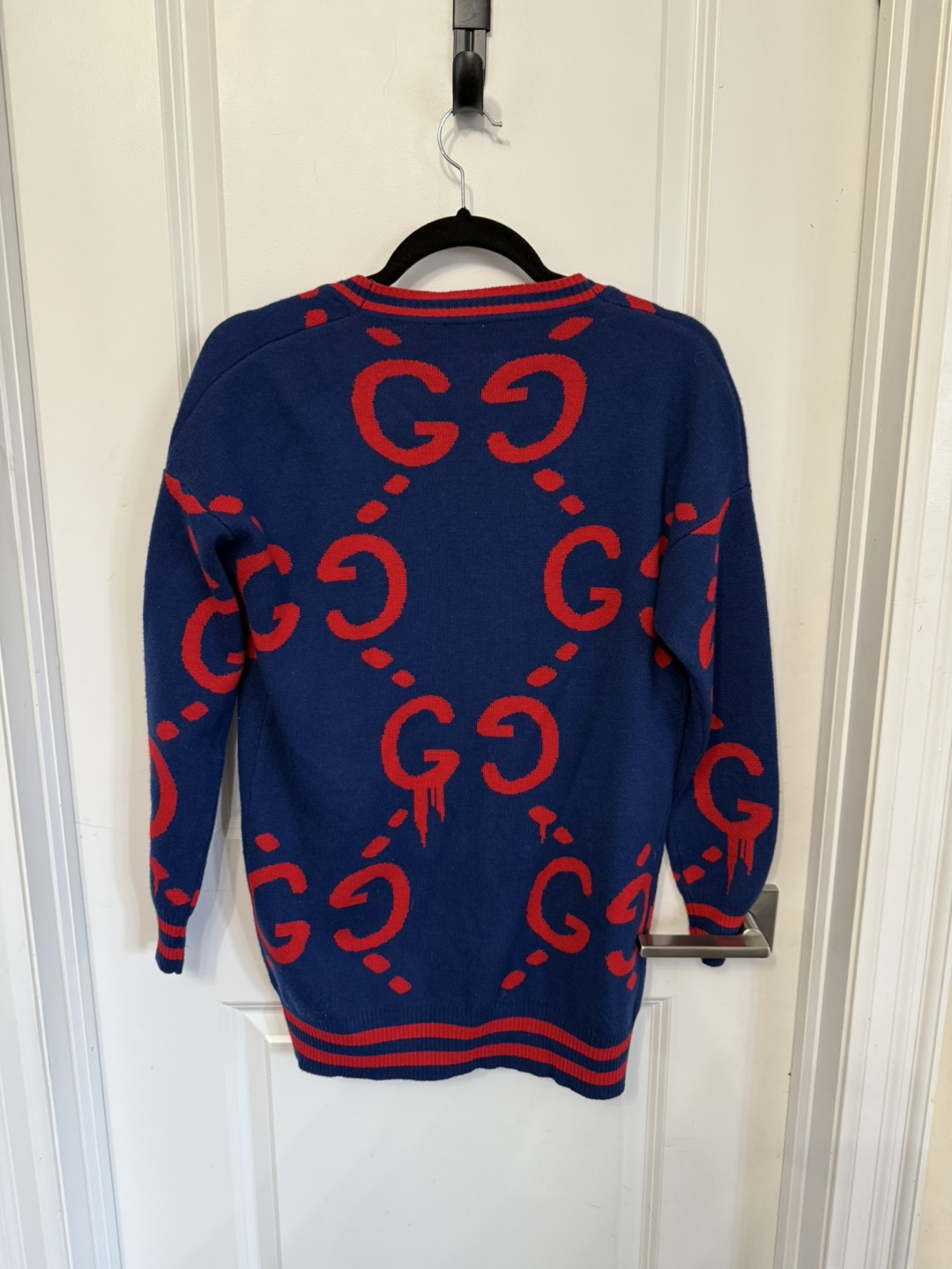 Gucci Blue and Red Graffiti Print Cardigan - photo 3