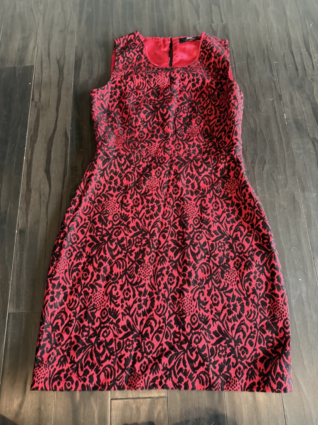 Red and Black Floral Print Sleeveless Dress - Size 10 - photo 2