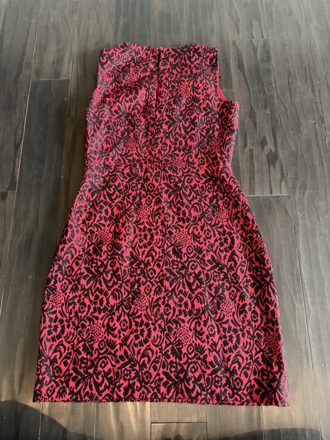 Red and Black Floral Print Sleeveless Dress - Size 10