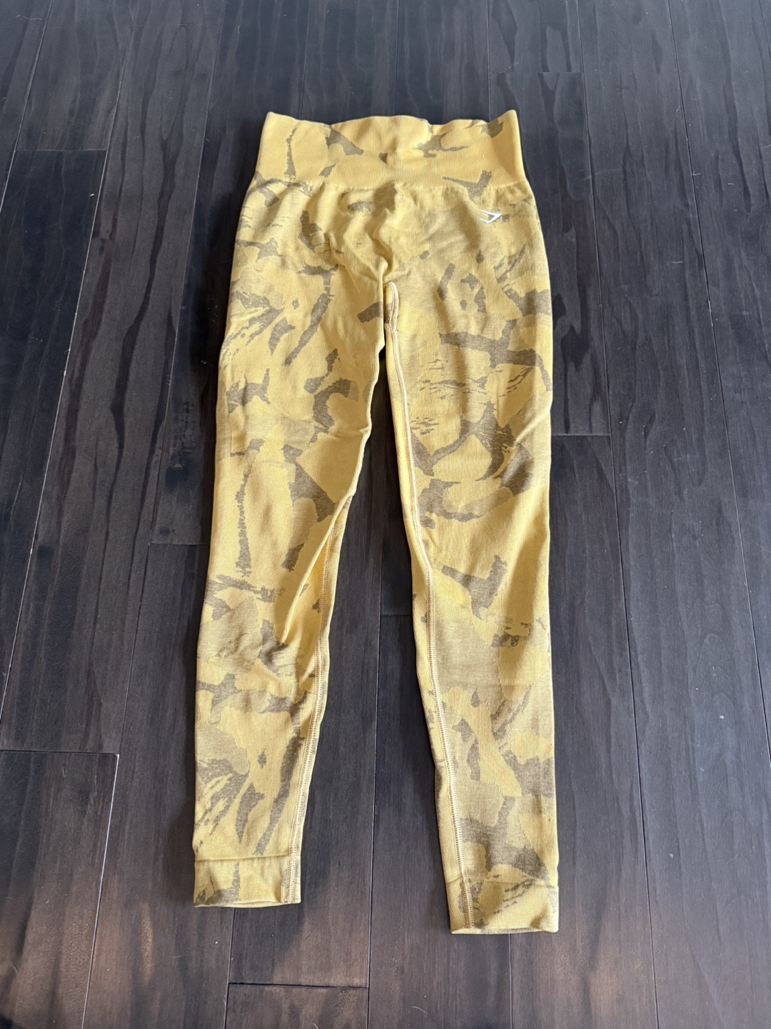 Gymshark Seamless Camo Leggings - Mustard Yellow