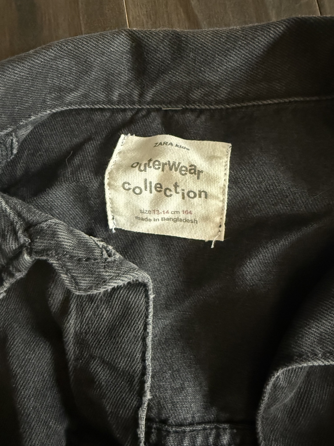 Zara Kids Black Denim Jacket, Size 13-14 - photo 2