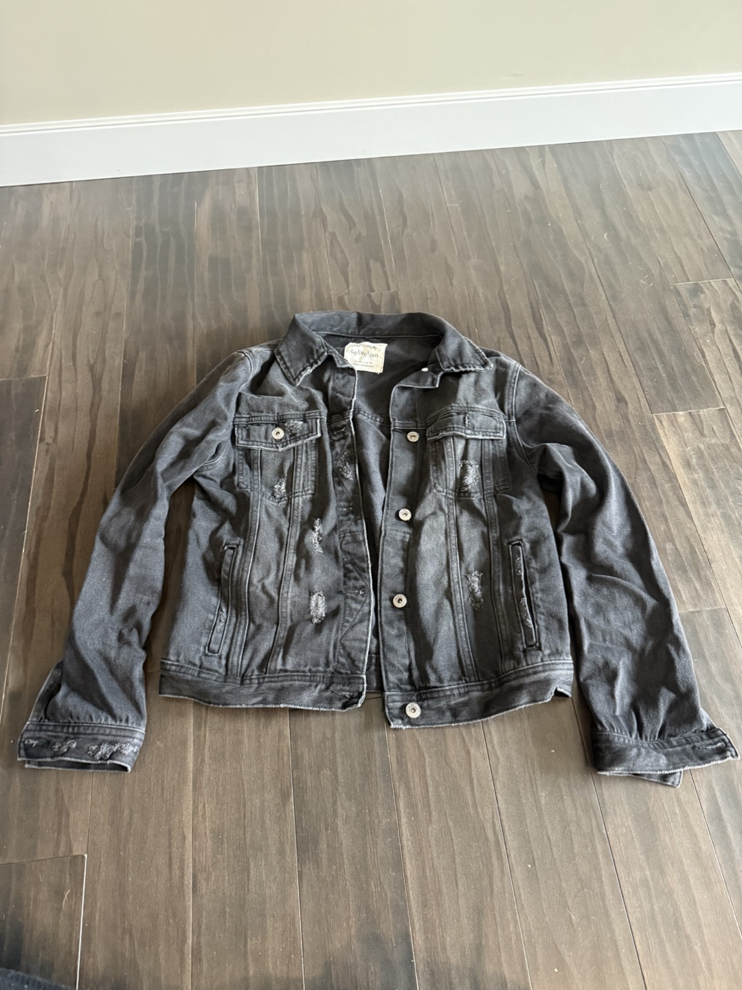 Zara Kids Black Denim Jacket, Size 13-14