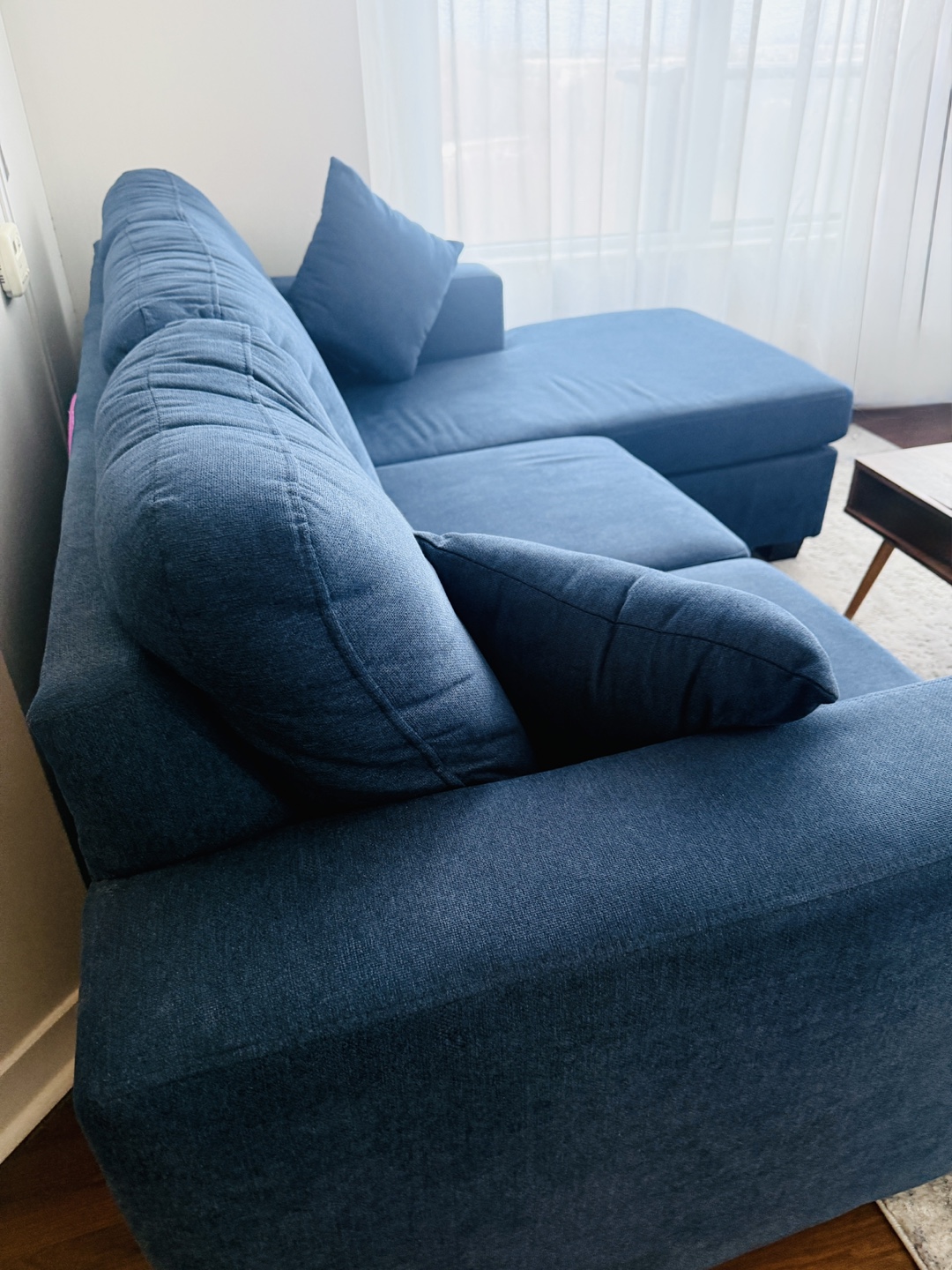 Blue Sectional convertible Sofa and Coffee Table - photo 4