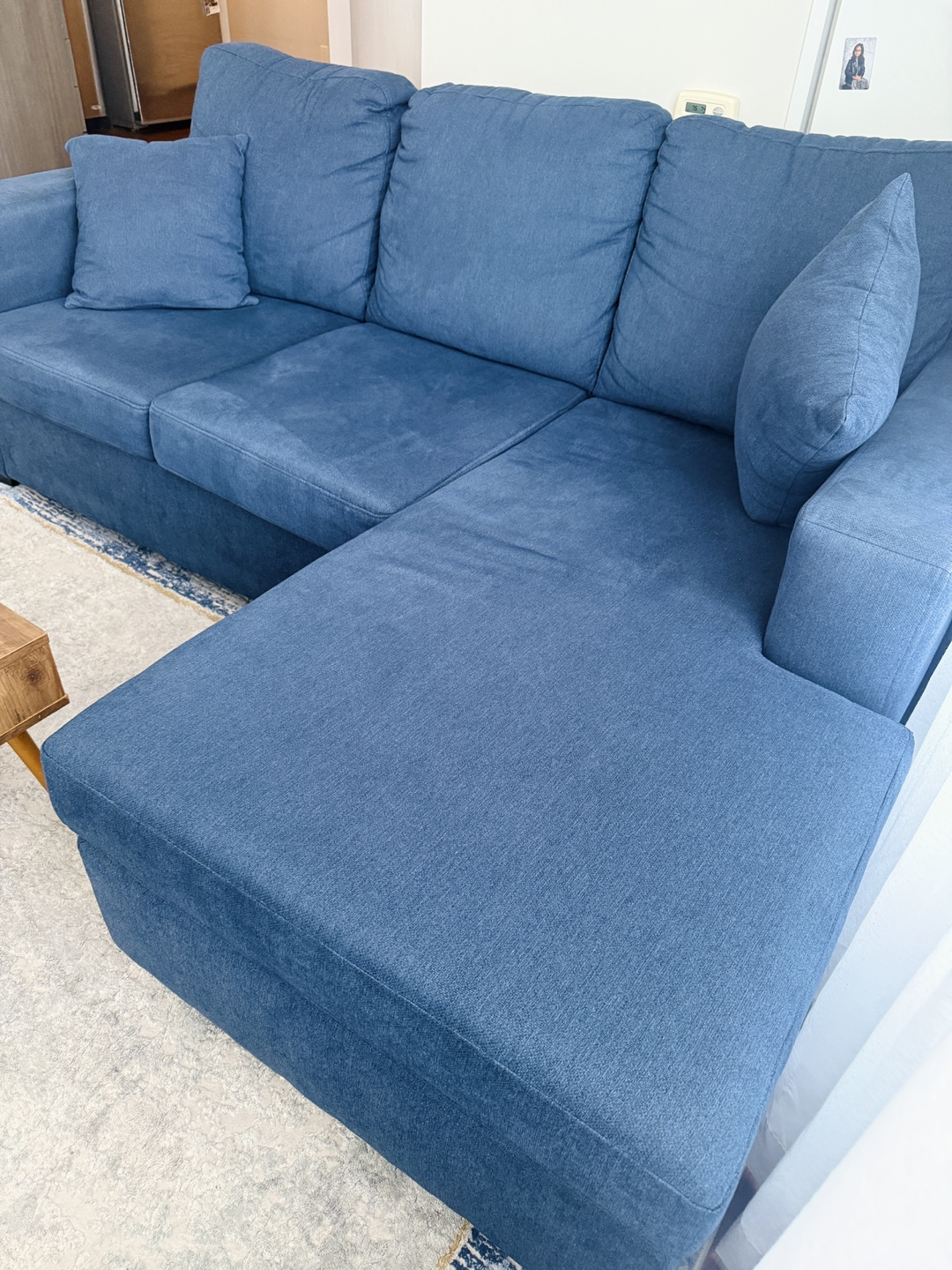Blue Sectional convertible Sofa and Coffee Table - photo 5