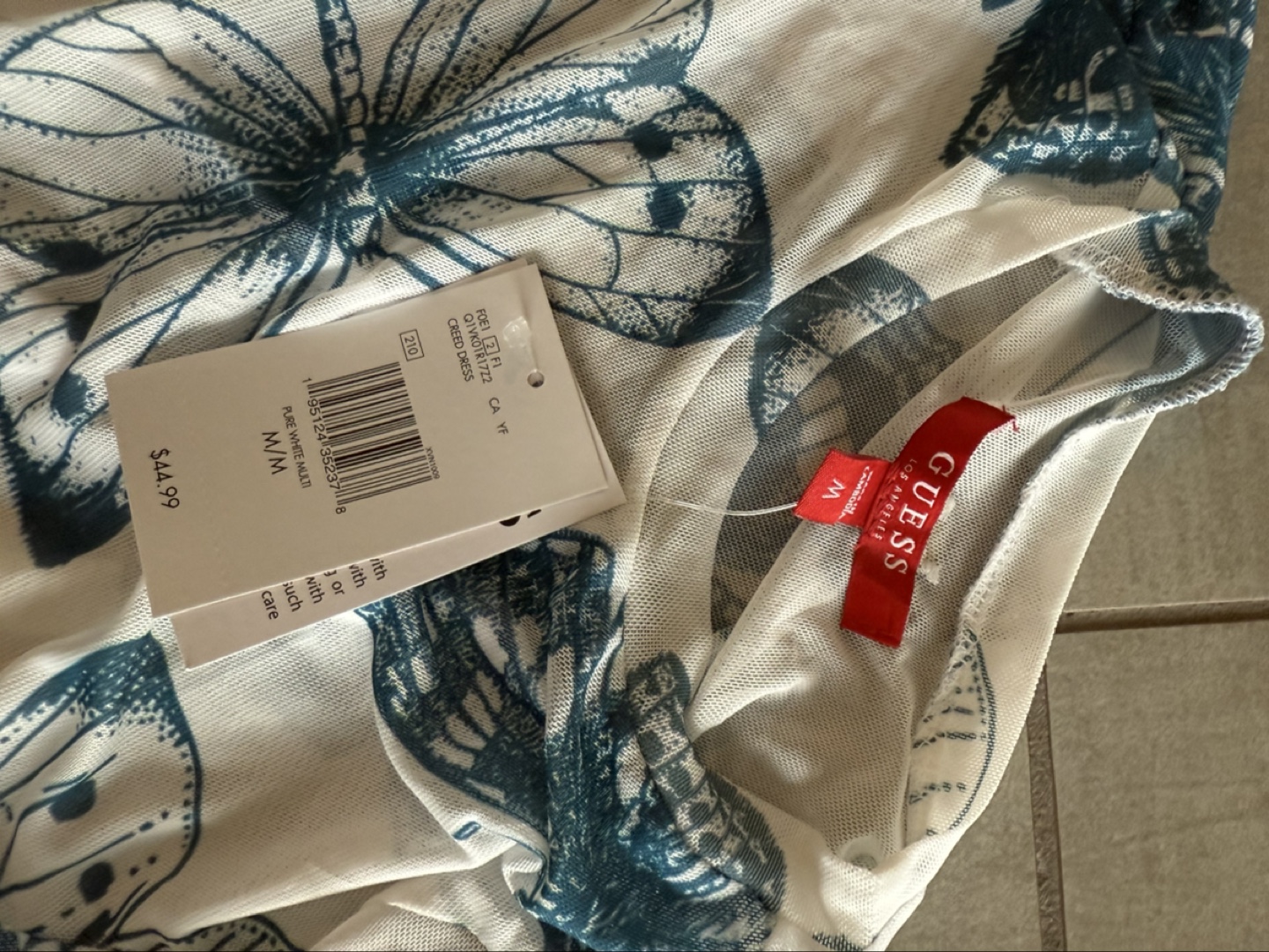 Guess Women's Butterfly Print Mesh Mini Dress, Size M - photo 2
