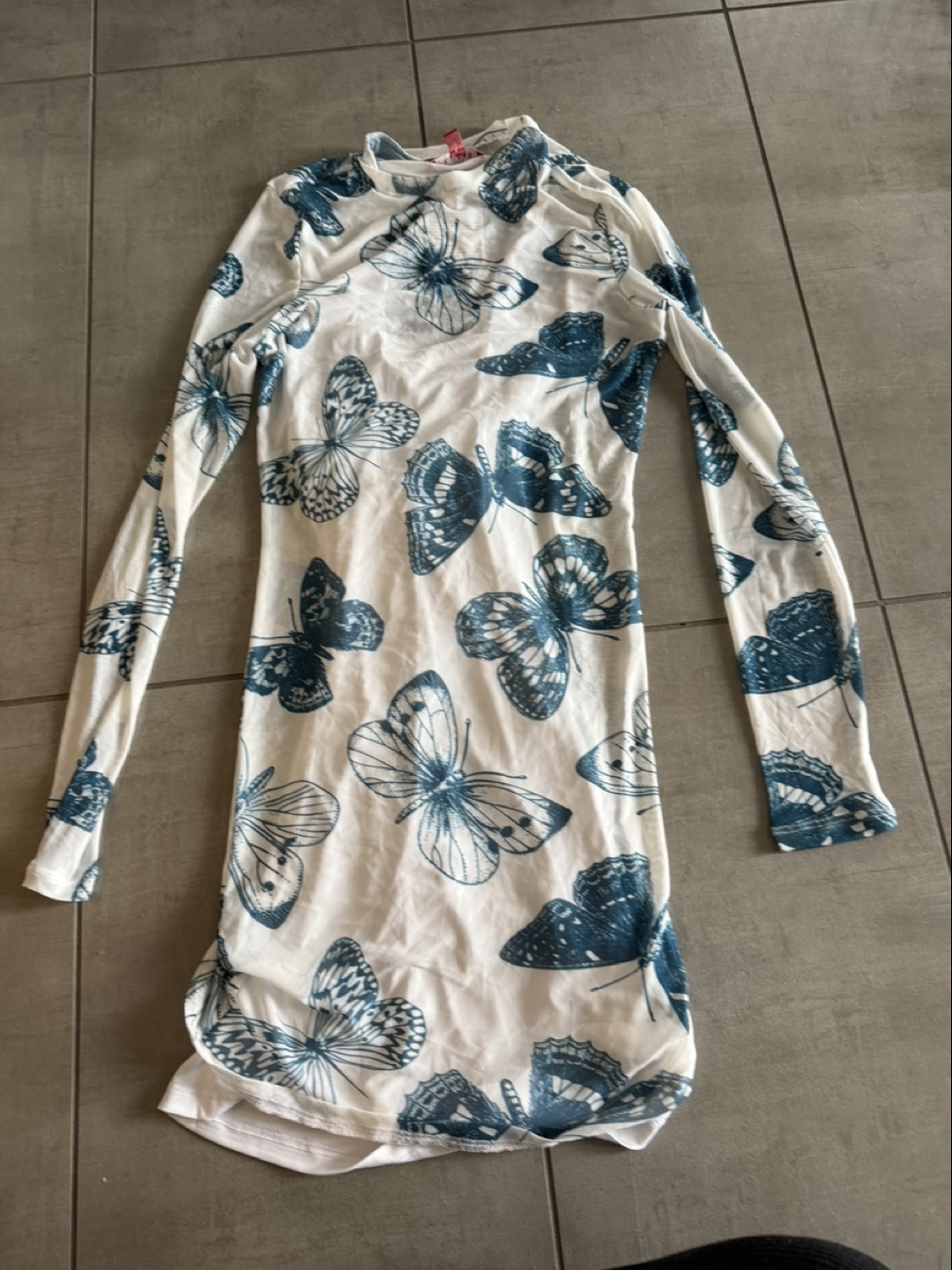 Guess Women's Butterfly Print Mesh Mini Dress, Size M
