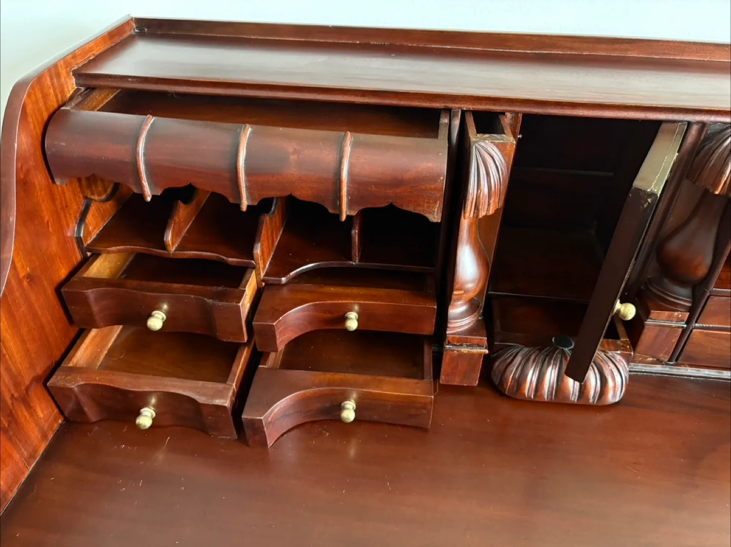 Antique Solid Mahogany Chippendale Writing Desk image indicator(4)