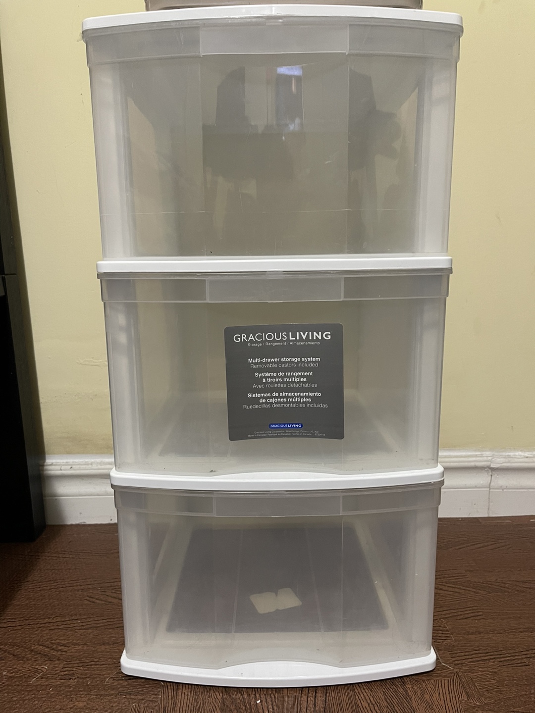 Gracious Living 3-Drawer Storage Organizer with Bonus Basket