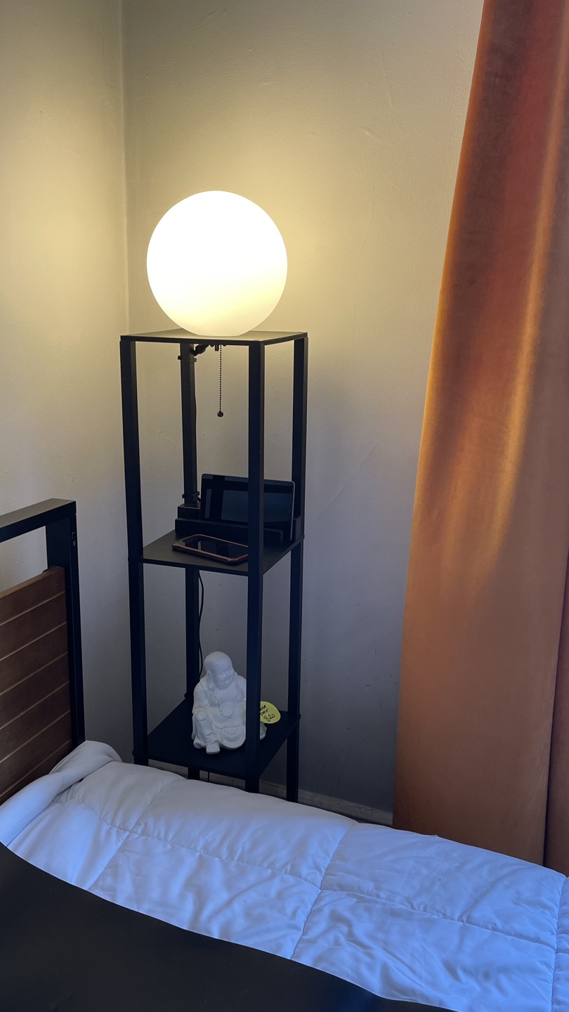 3-Tier Shelf with Integrated Floor Lamp