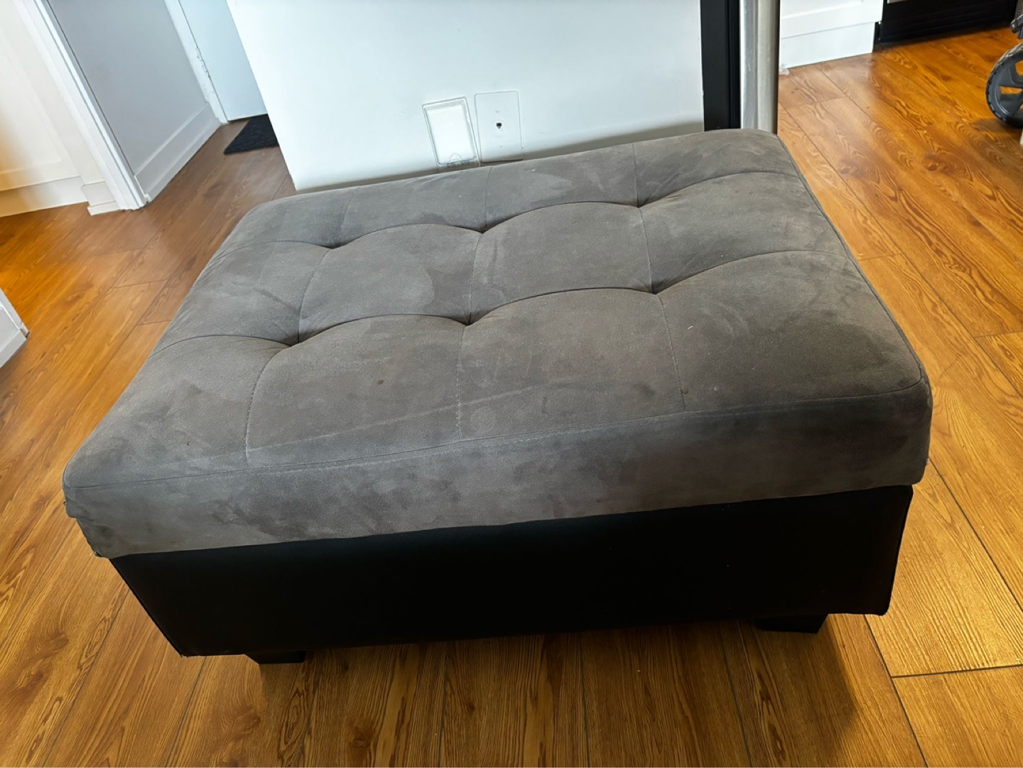 Grey and Black Storage Ottoman - photo 3