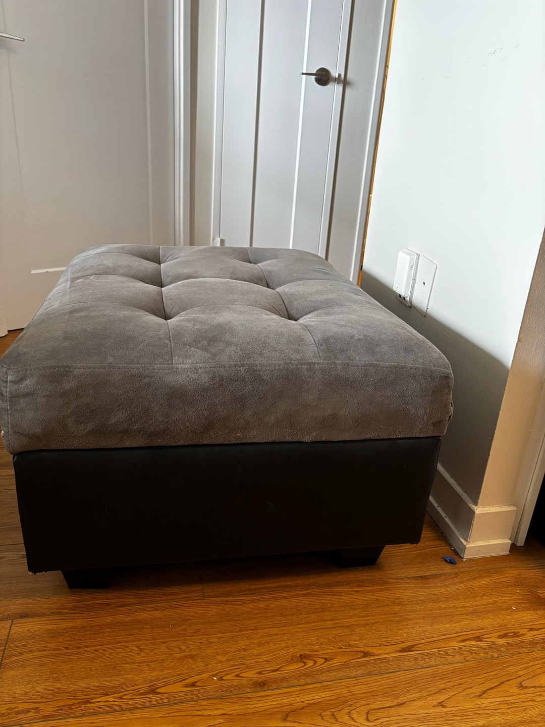 Grey and Black Storage Ottoman - photo 2
