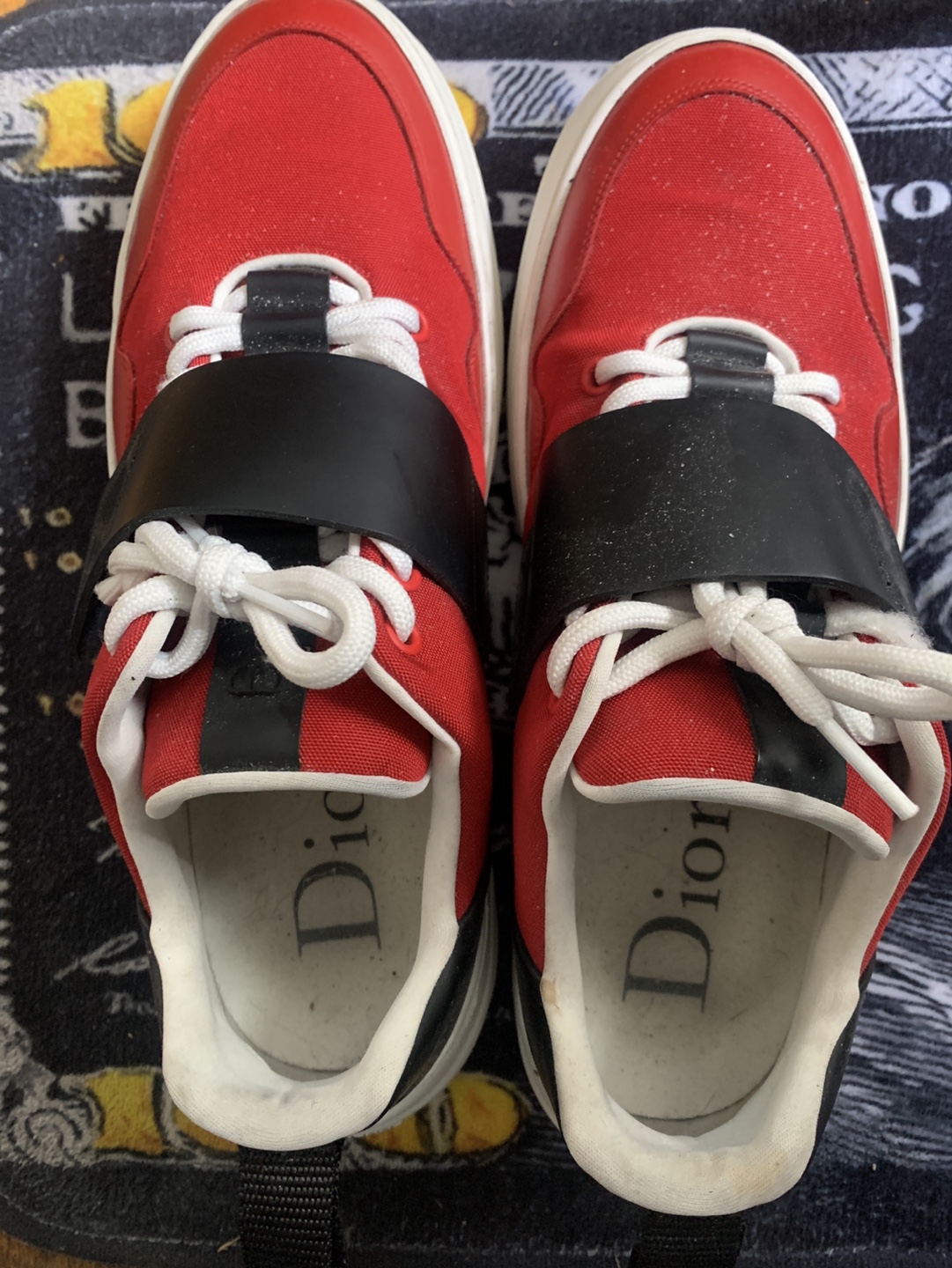 Dior Red and Black Sneakers