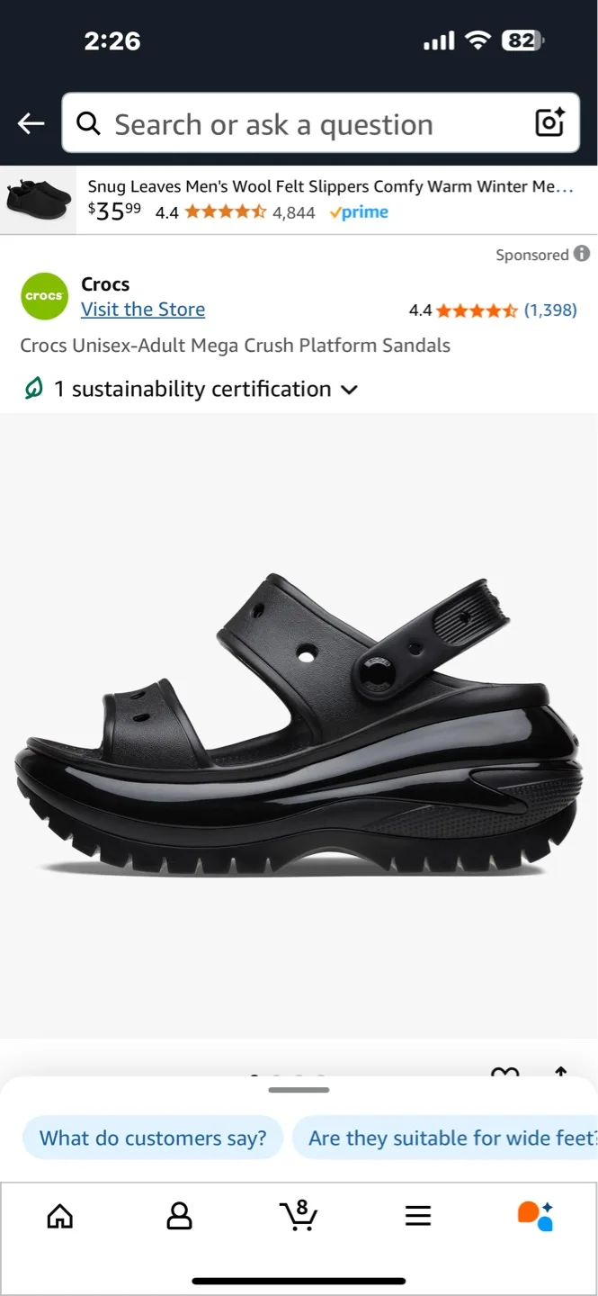 Crocs Unisex-Adult Mega Crush Platform Sandals - Black image indicator(3)