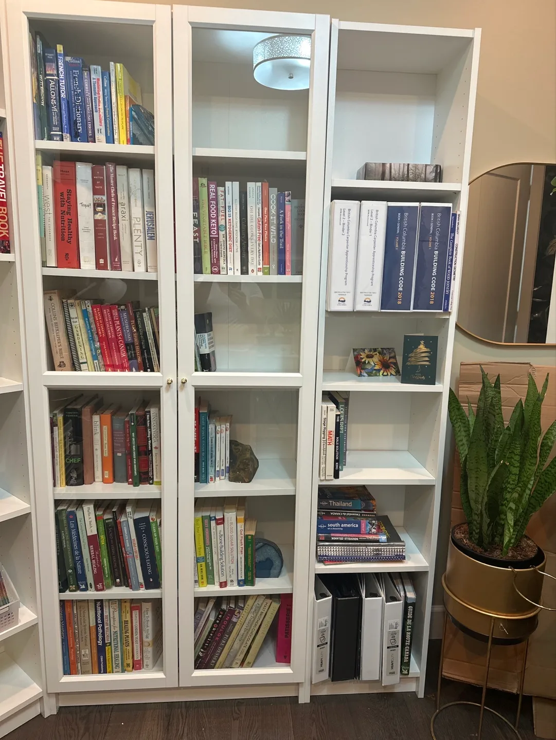 White Corner Bookcase with Glass Doors image indicator(2)