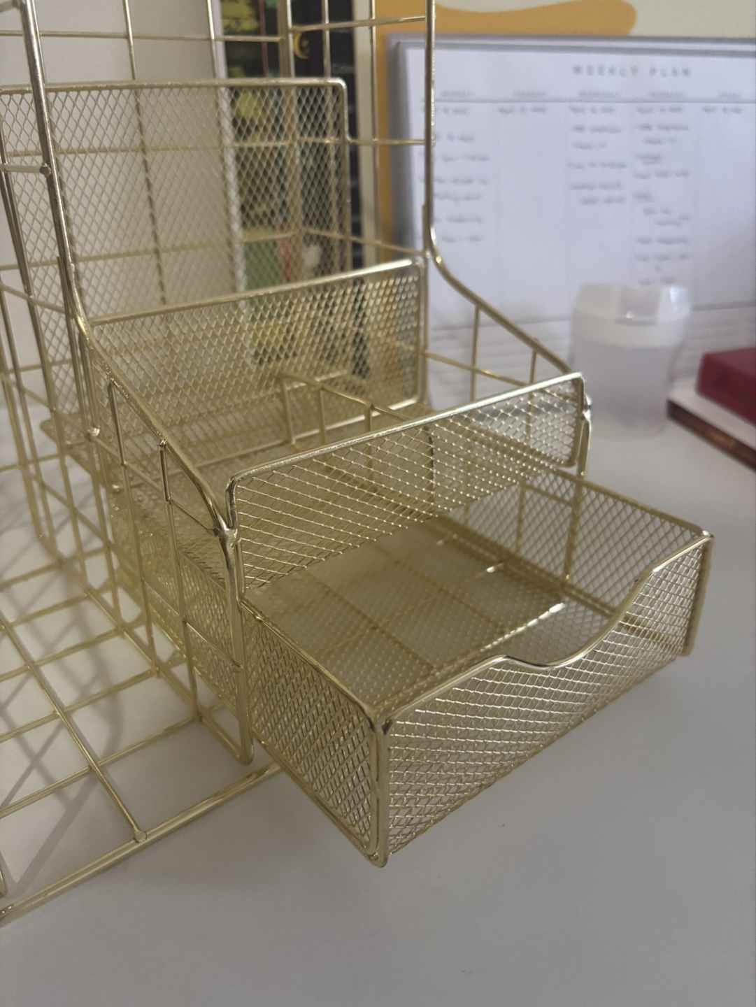 Gold Metal Desk Organiser - photo 3