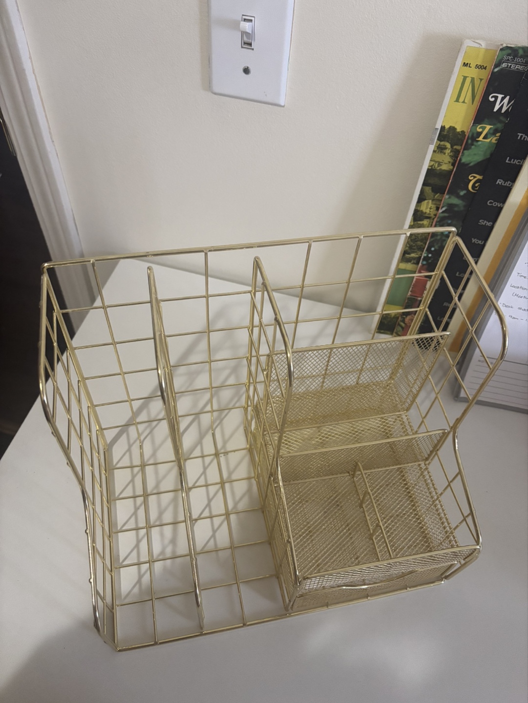 Gold Metal Desk Organiser