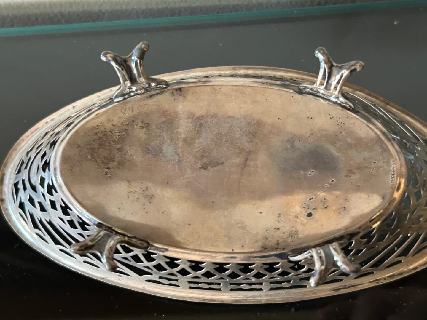 Antique 1909 Sterling silver dish bonbon bowl image indicator(4)