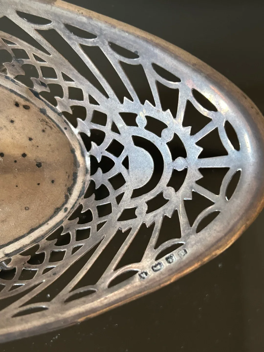 Antique 1909 Sterling silver dish bonbon bowl image indicator(2)