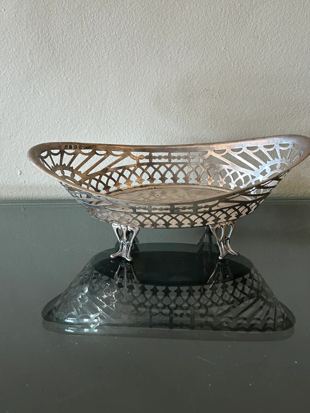 Antique 1909 Sterling silver dish bonbon bowl image indicator(5)