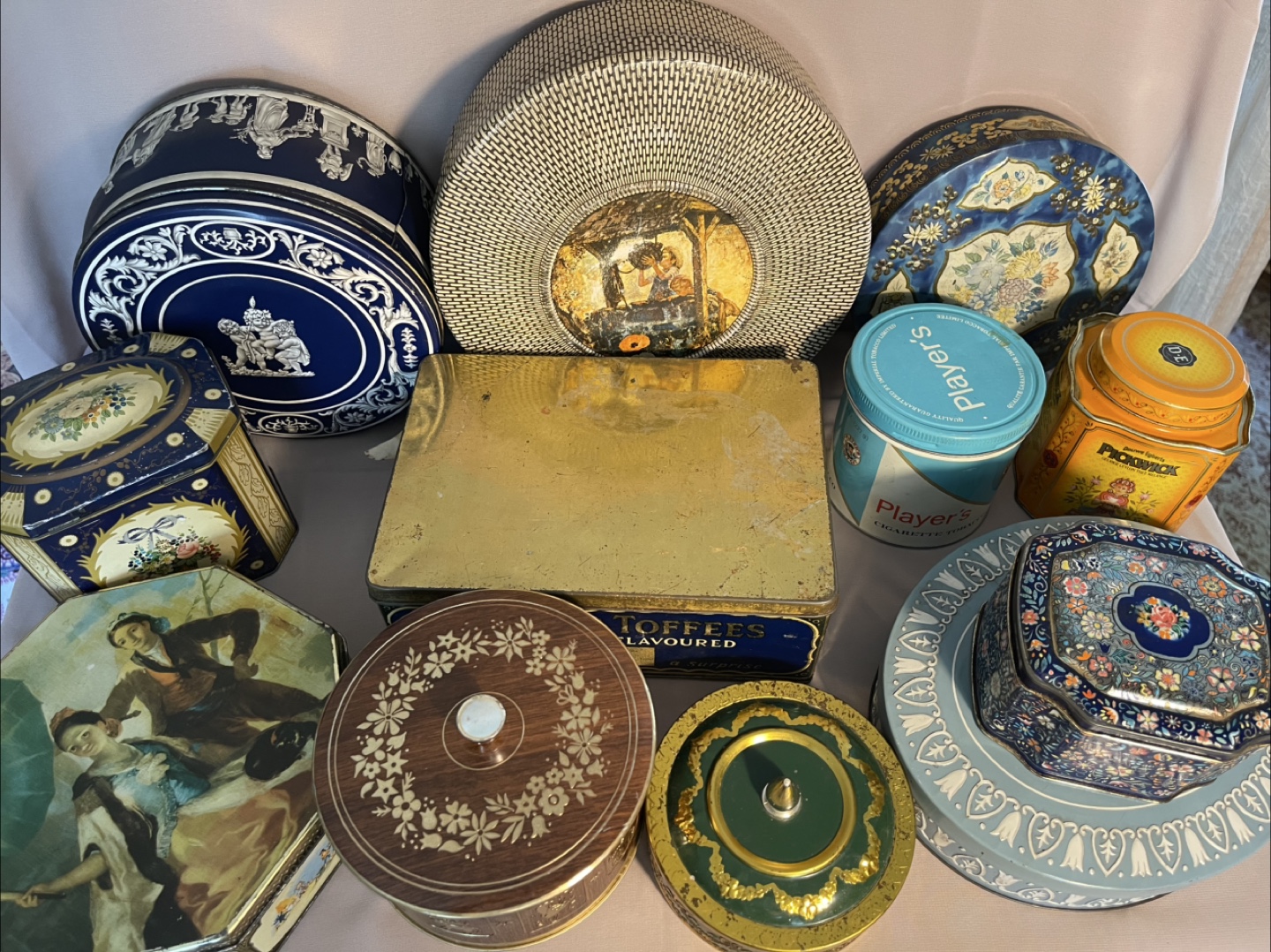 Collection of 12 Vintage Metal Tins and Boxes