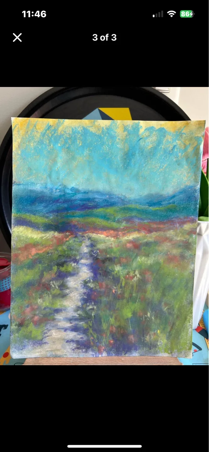 Spring Fields original pastel painting image indicator(2)
