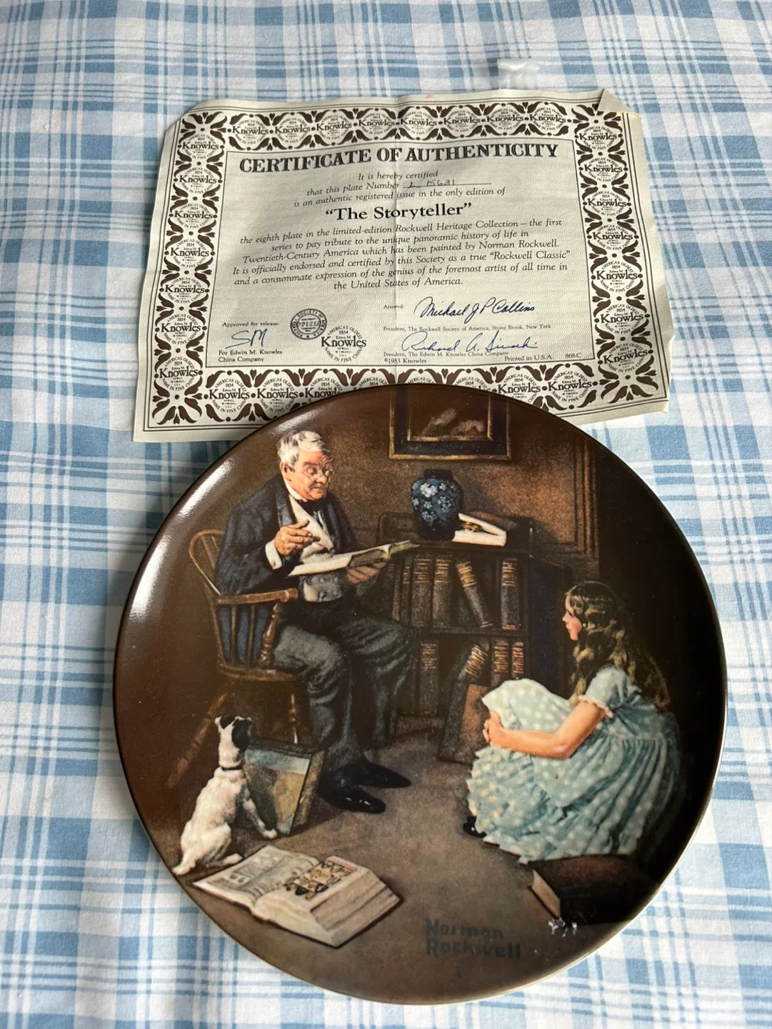 Norman Rockwell The Storyteller Collector Plate thumbnail