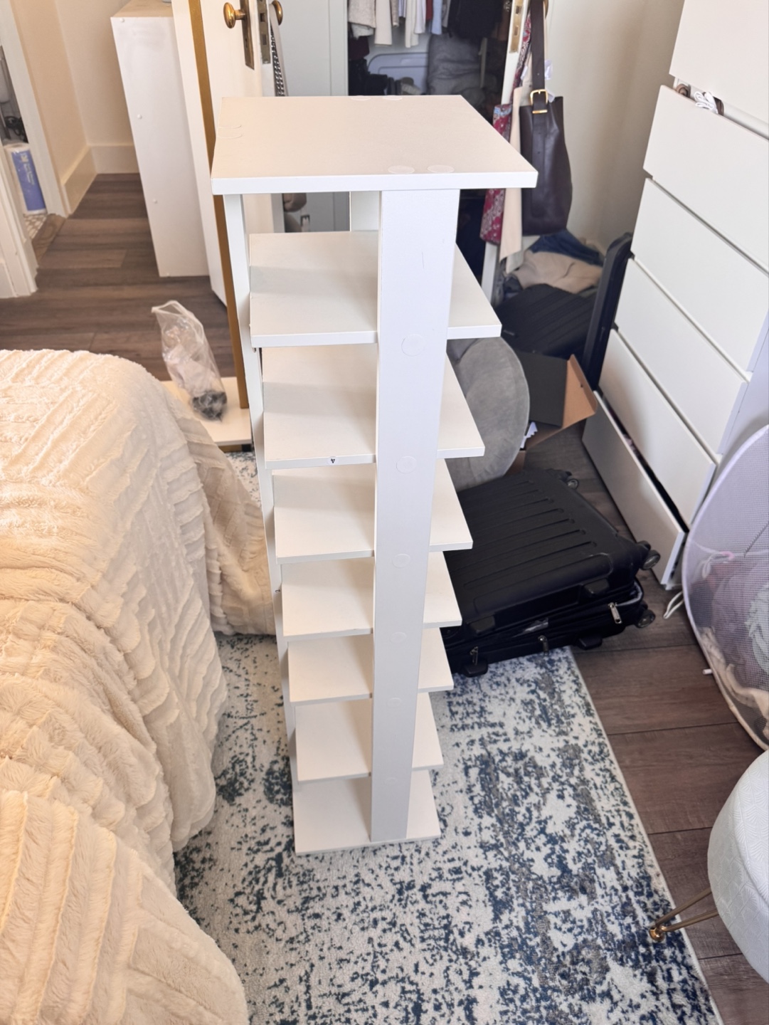 White 8 Tier Shoe Rack - photo 2