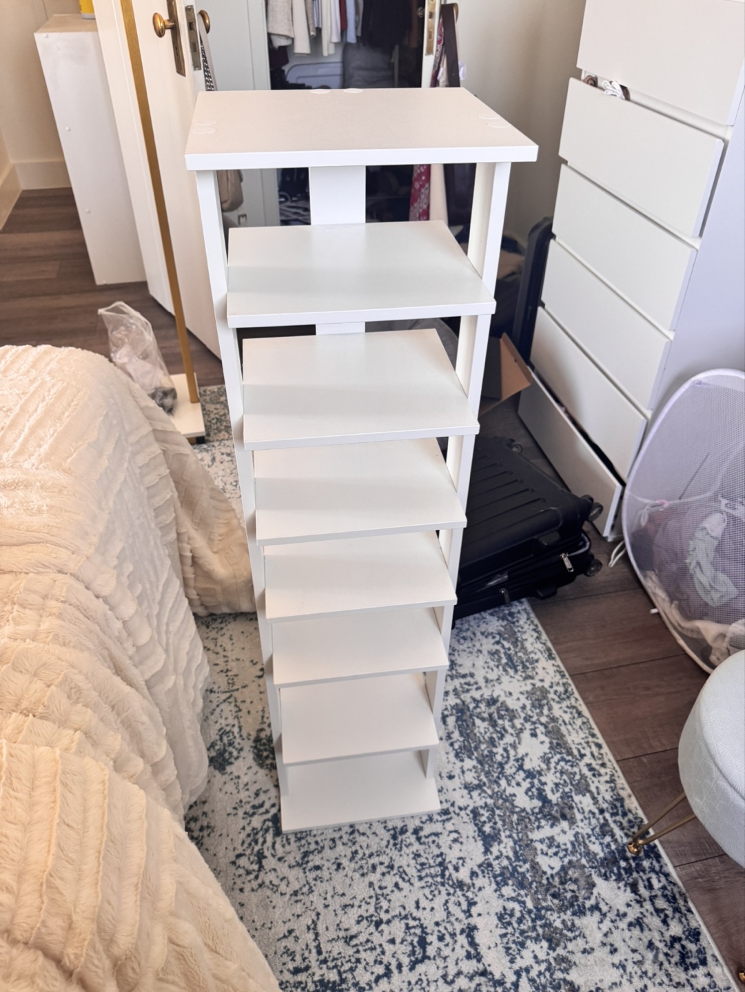 White 8 Tier Shoe Rack