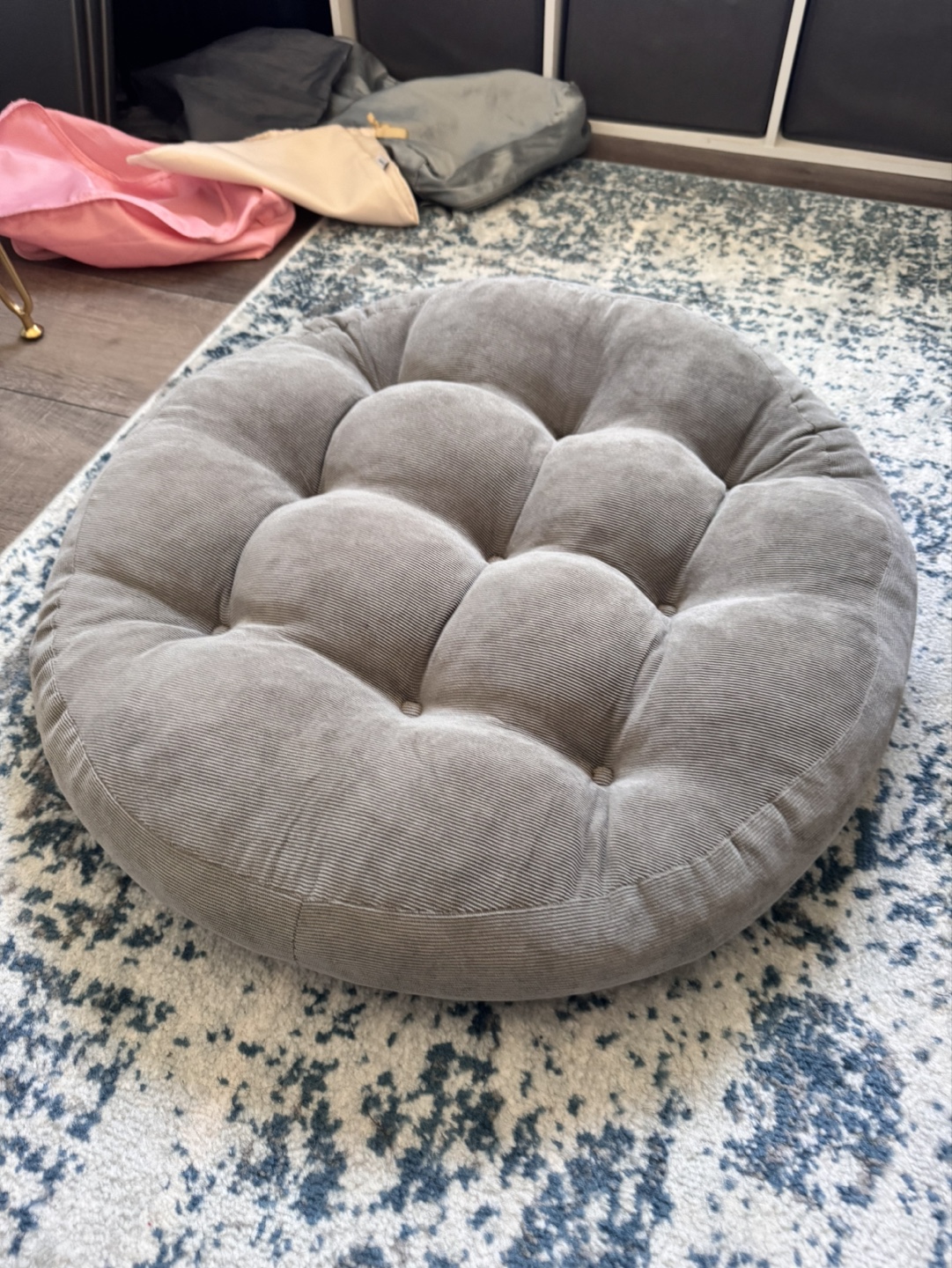 Round Corduroy Floor Pillow Cushion