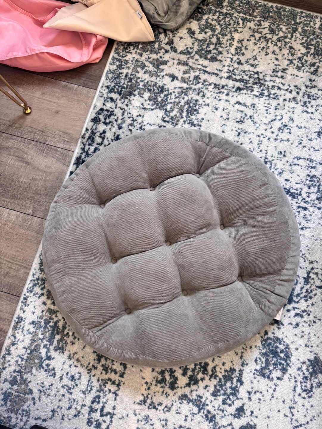 Round Corduroy Floor Pillow Cushion - photo 2