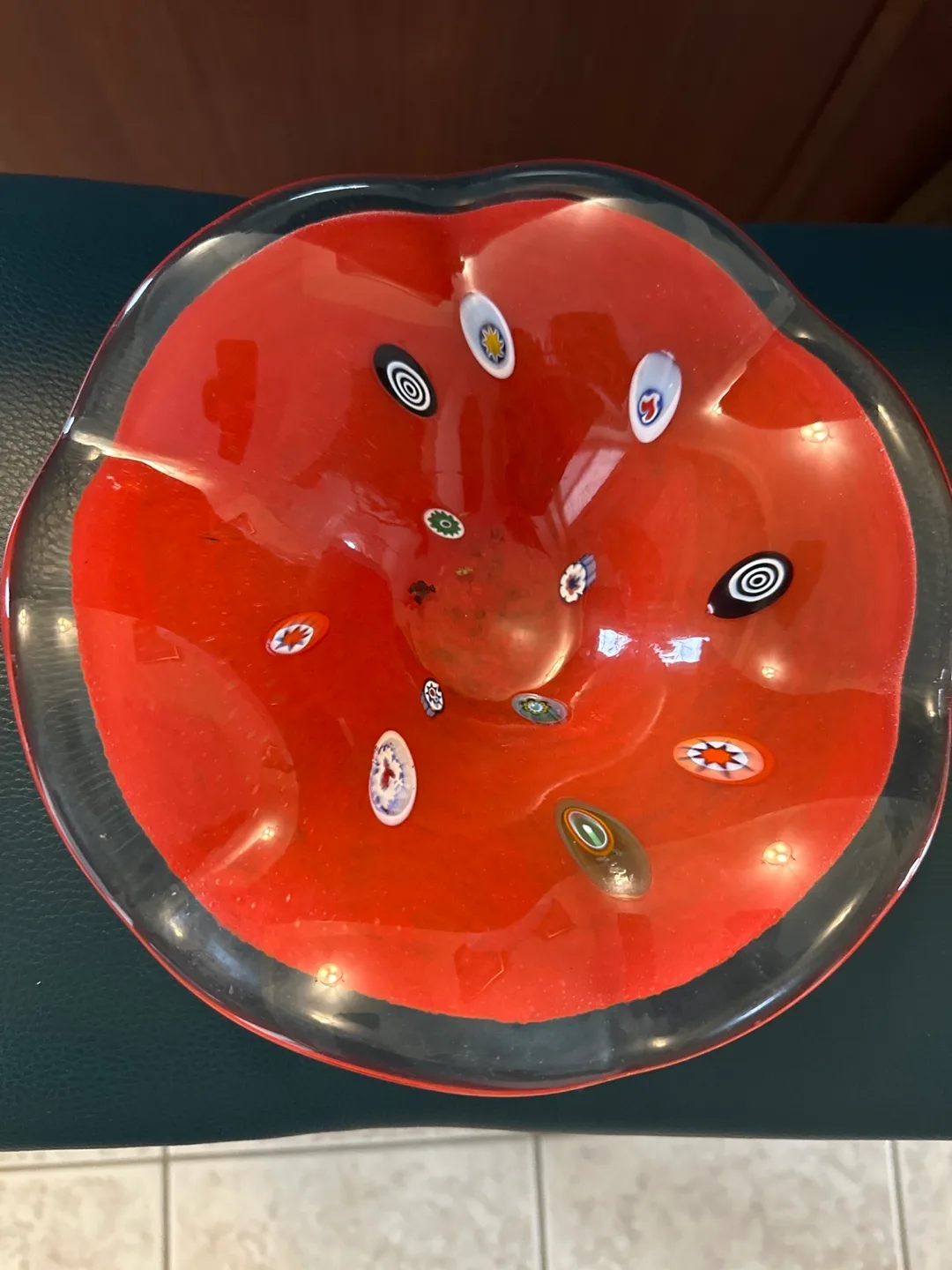 Red Murano Glass Bowl thumbnail