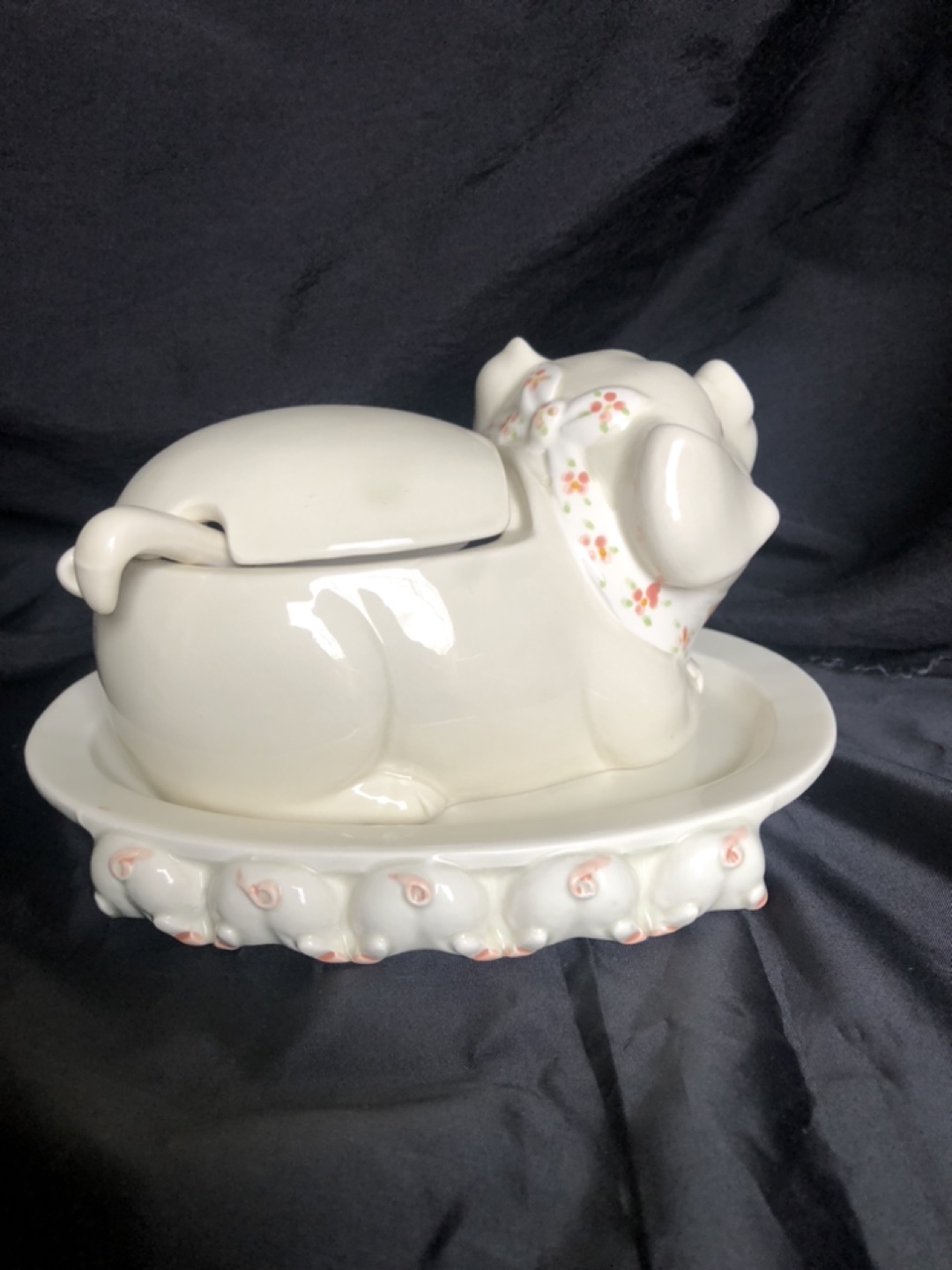 Adorable Fitz and Floyd pig dish and piglet plate - photo 4