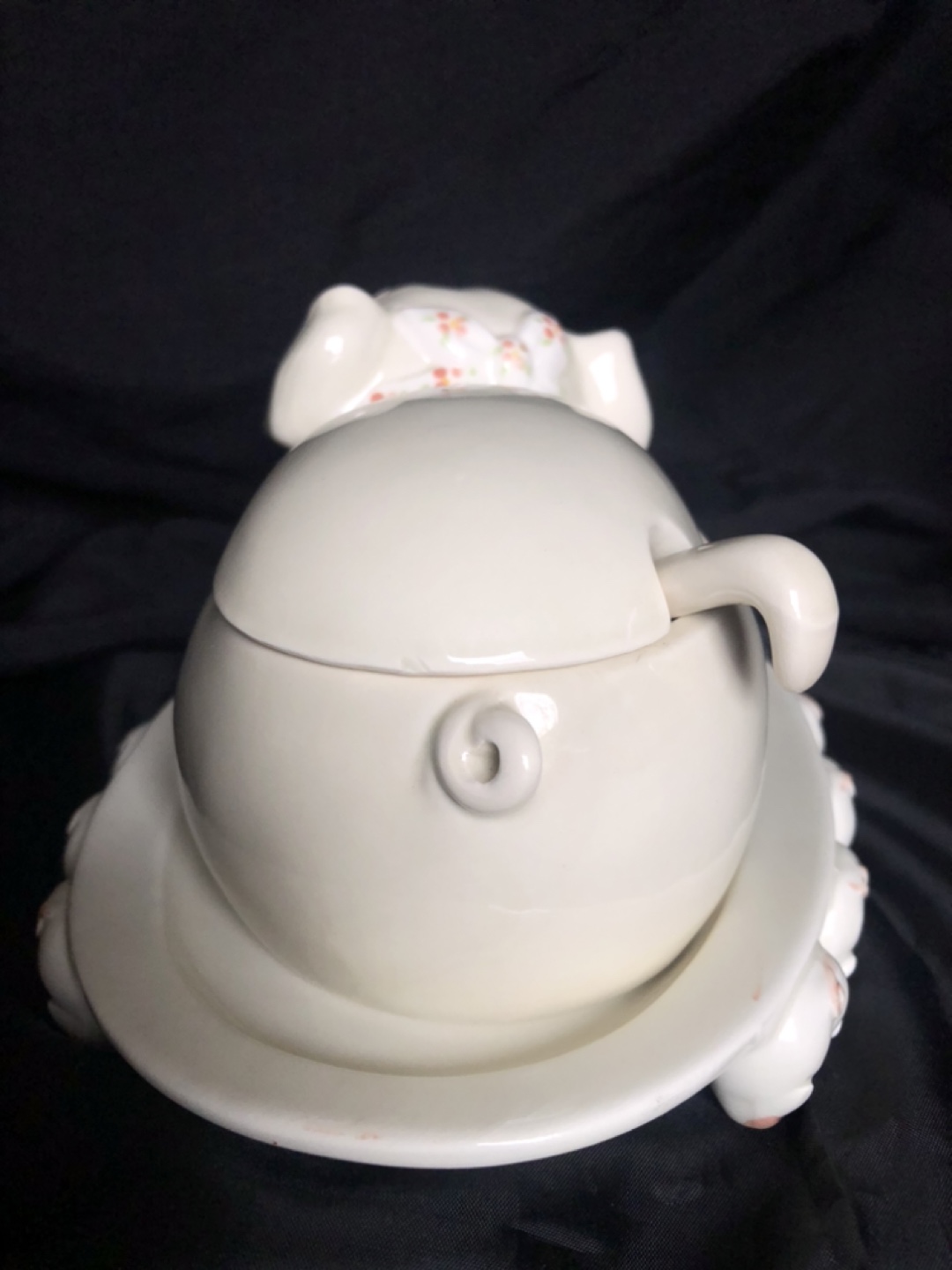 Adorable Fitz and Floyd pig dish and piglet plate - photo 5