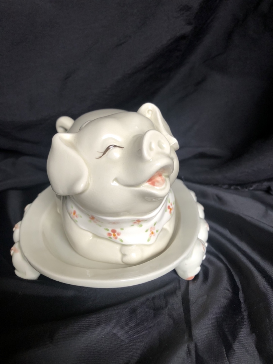 Adorable Fitz and Floyd pig dish and piglet plate - photo 3