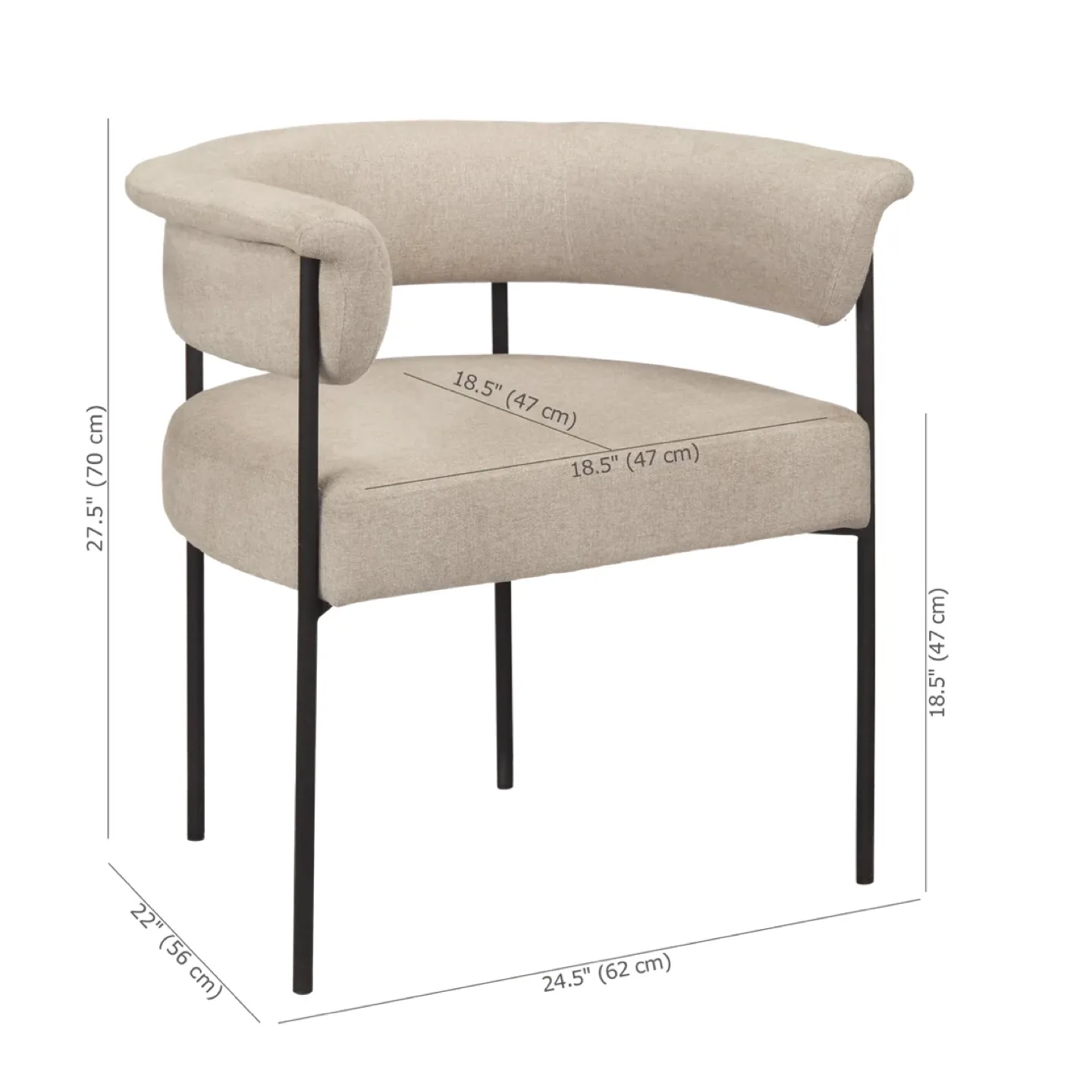 Bouclair Beige Fabric Accent Chairs Set of 2 image indicator(2)