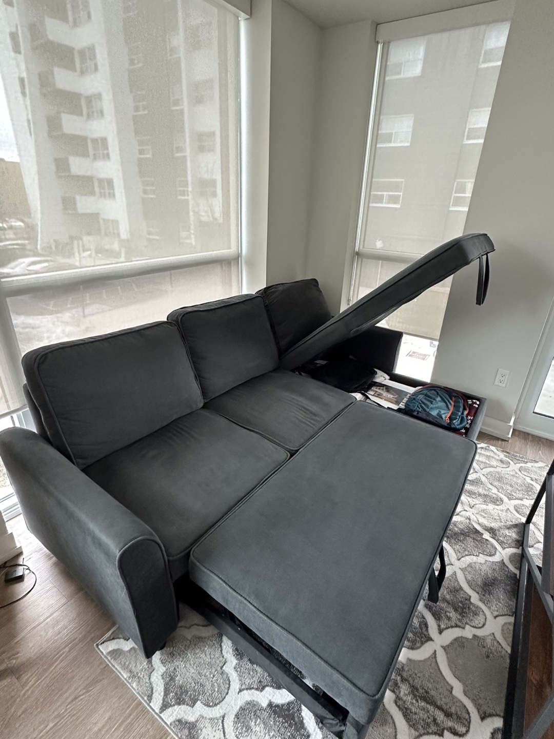 3- Seat Sectional Sofa Bed with Storage - photo 3