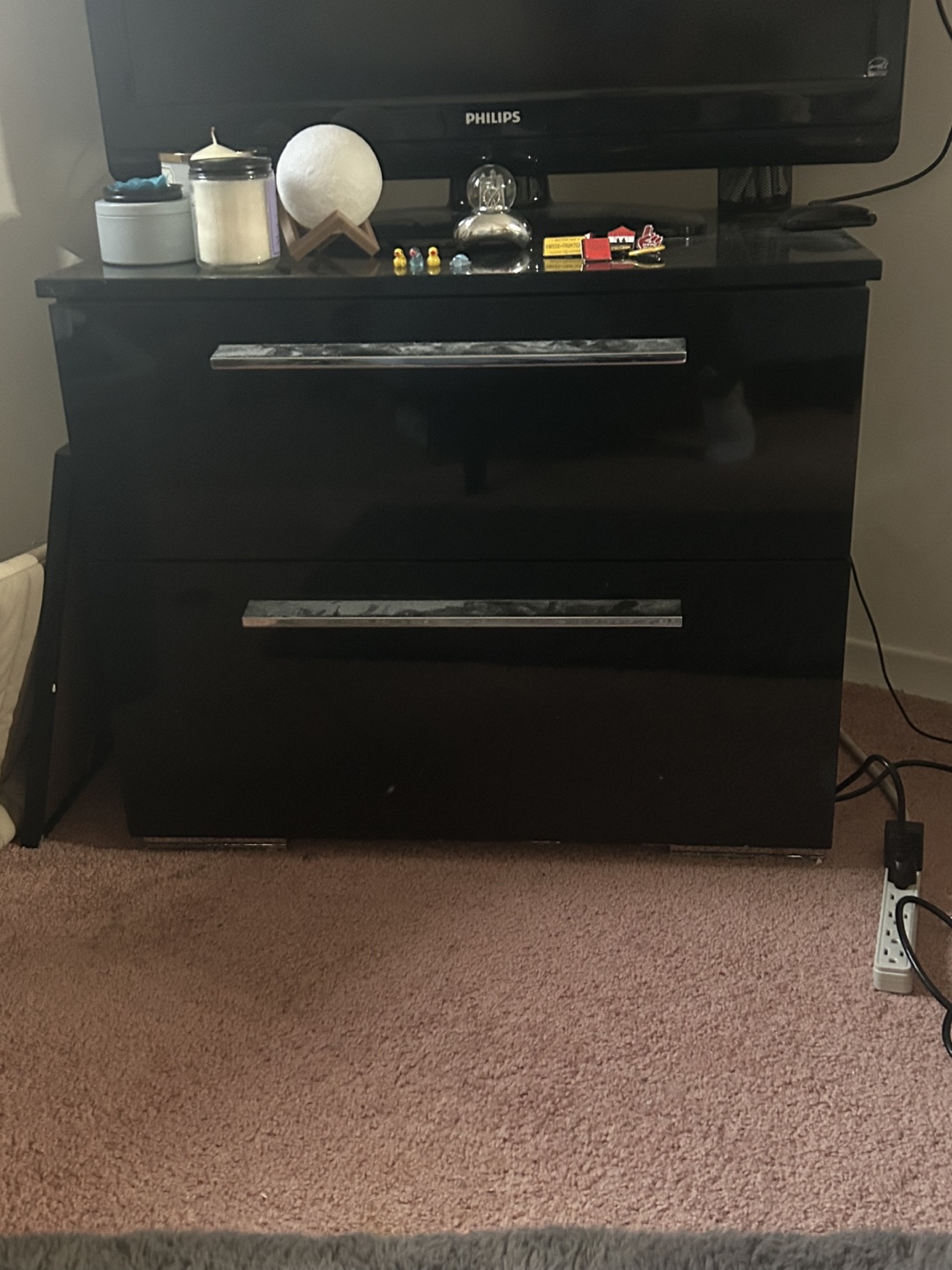 Black Two-Drawer Chest of Drawers