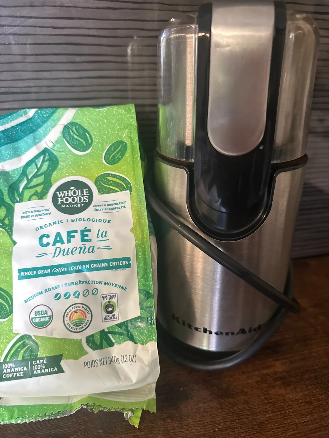 KitchenAid 💚 Burr Coffee Grinder & 1lb Organic Fair Trade Coffee thumbnail