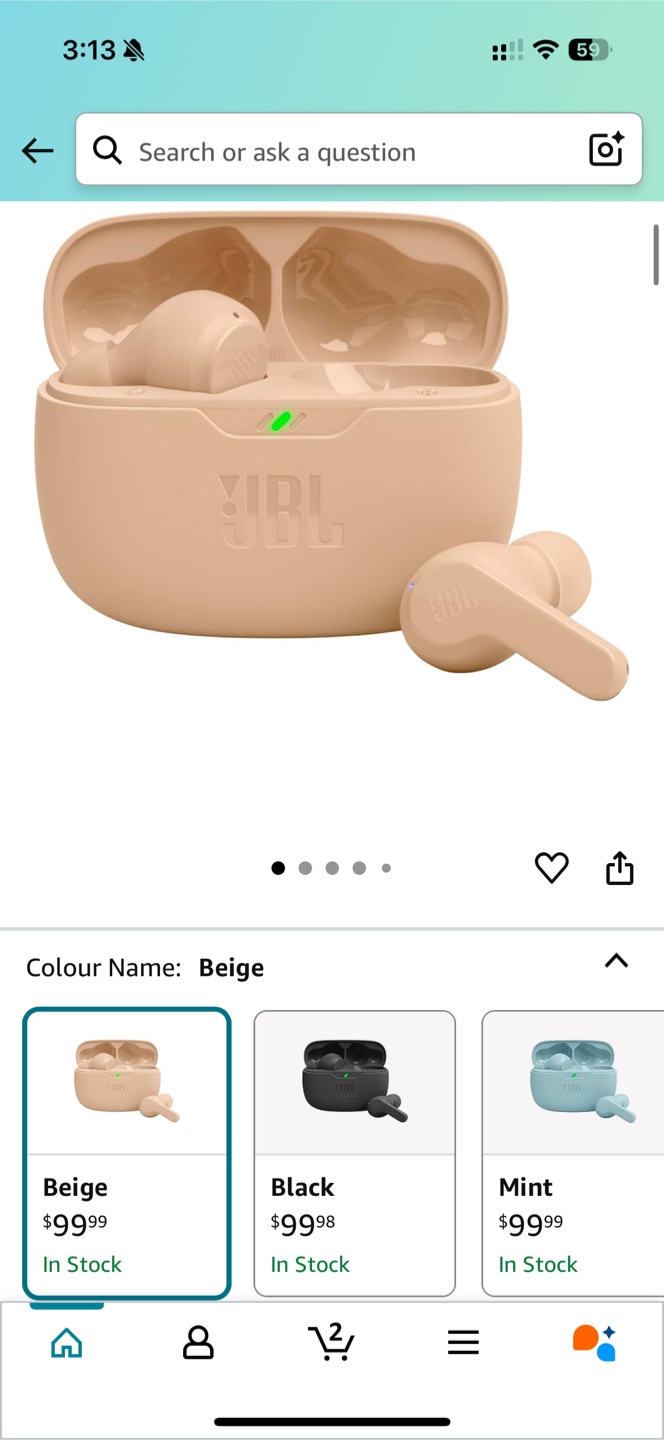 JBL Vibe Beam Wireless Earbuds - Beige - photo 3