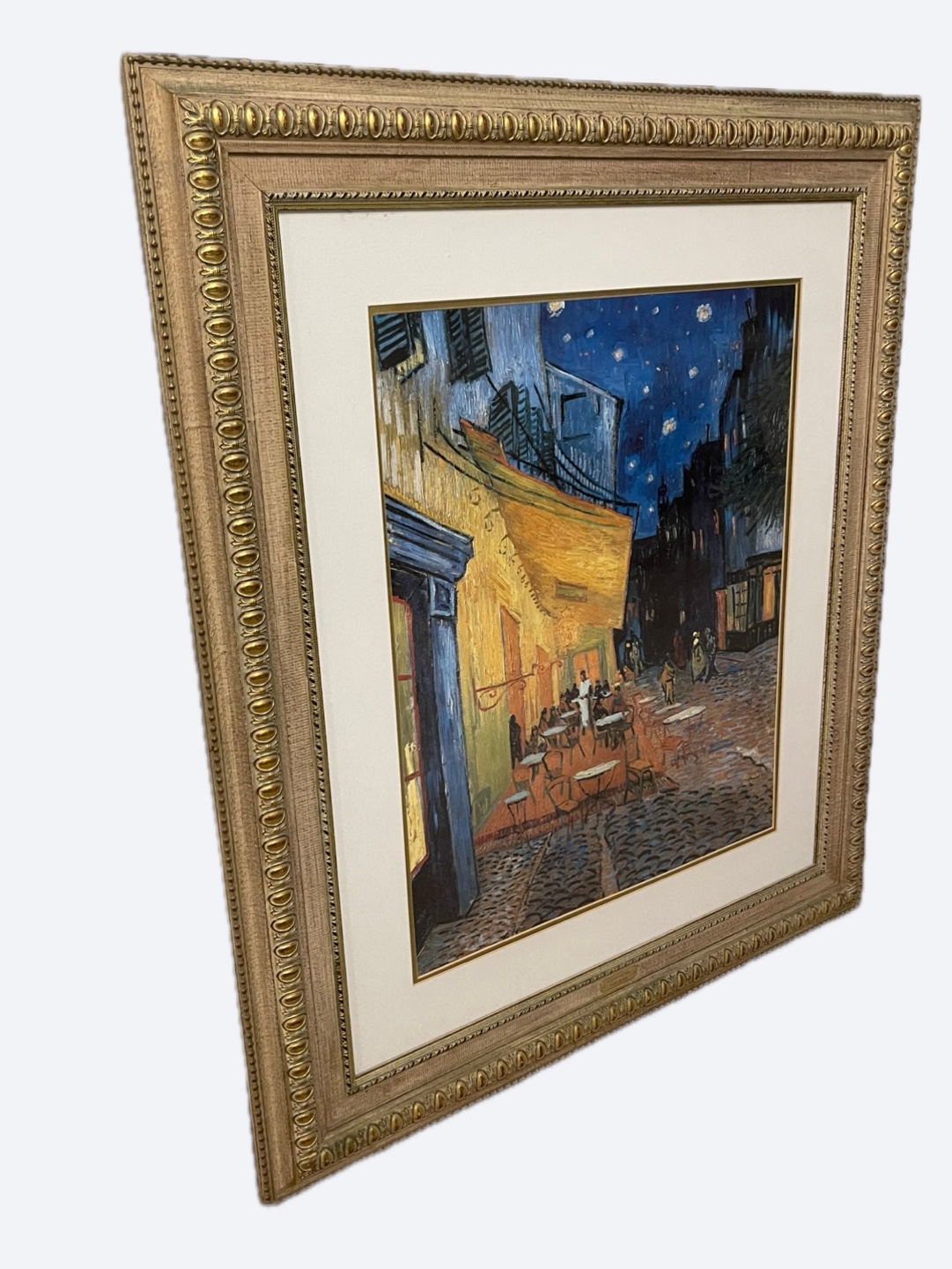 Framed Vincent van Gogh's Cafe Terrace at Night Print