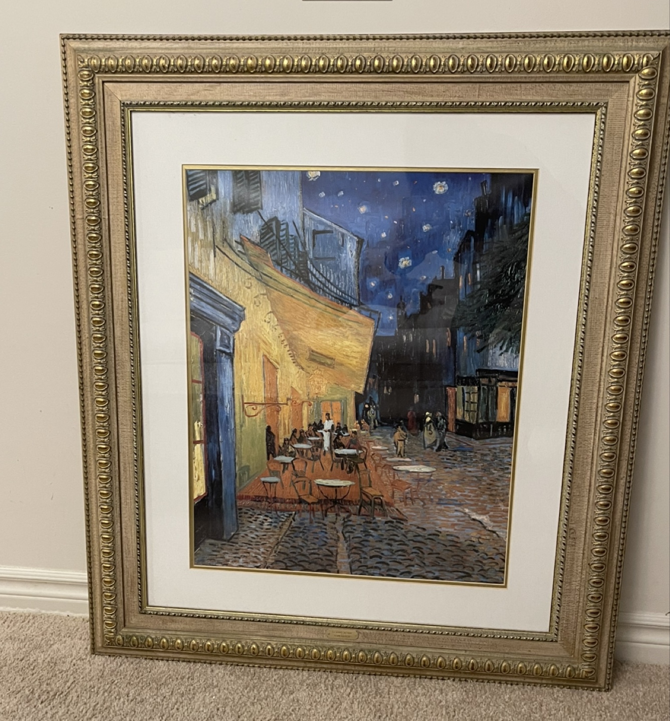Framed Vincent van Gogh's Cafe Terrace at Night Print - photo 2