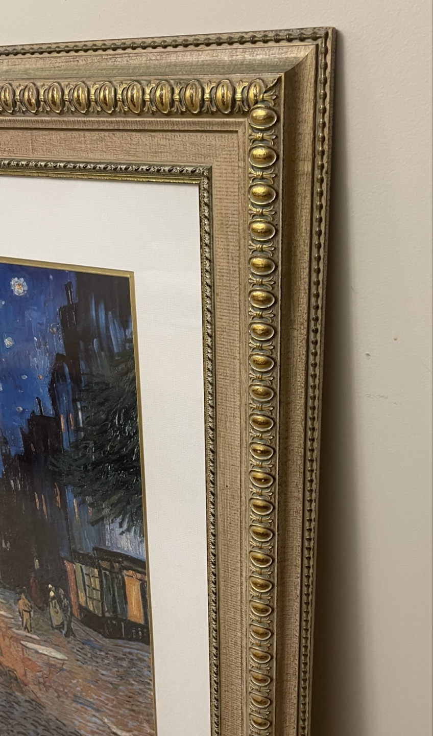 Framed Vincent van Gogh's Cafe Terrace at Night Print - photo 3