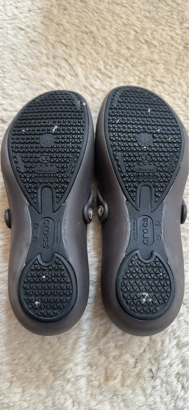 Dark brown Mary-Jane style crocs-size 8 - photo 2