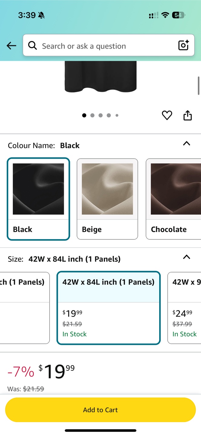 Deconovo Blackout Curtain Panel - Black - 42"W x 84"L - photo 4