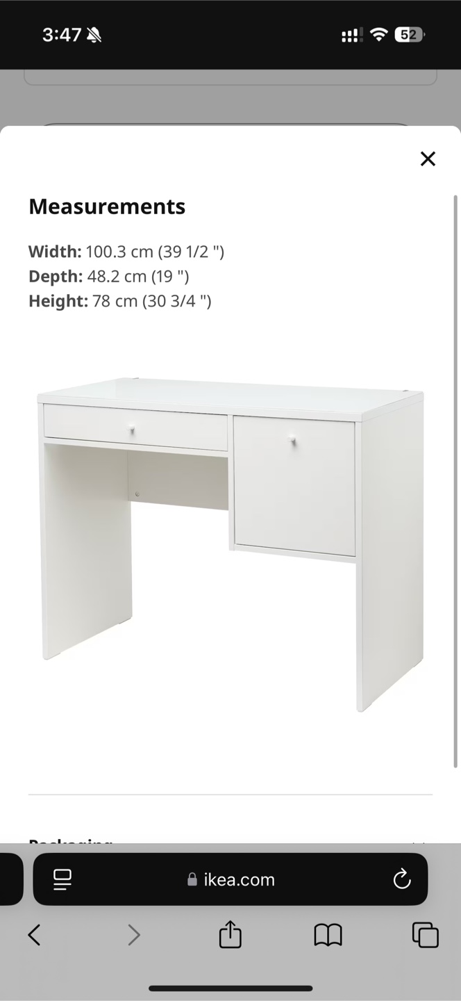 IKEA SYVDE Dressing Table /desk- White - photo 4