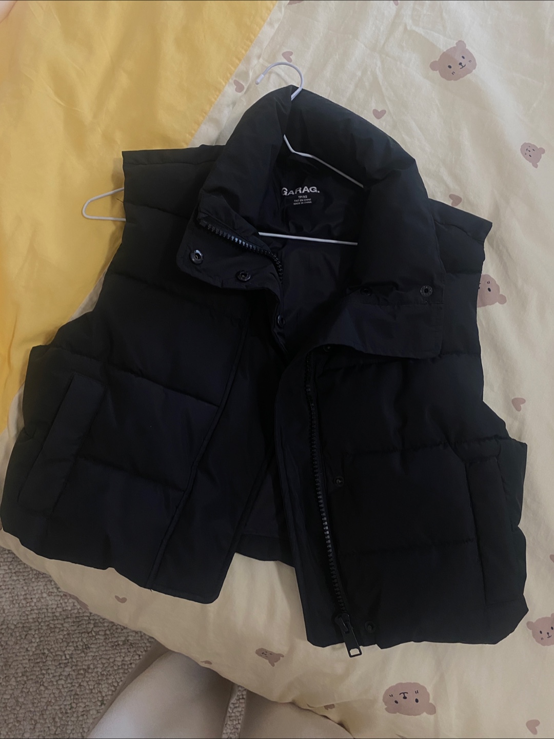 Black Puffer Vest (Garage, XS) – Great for Layering