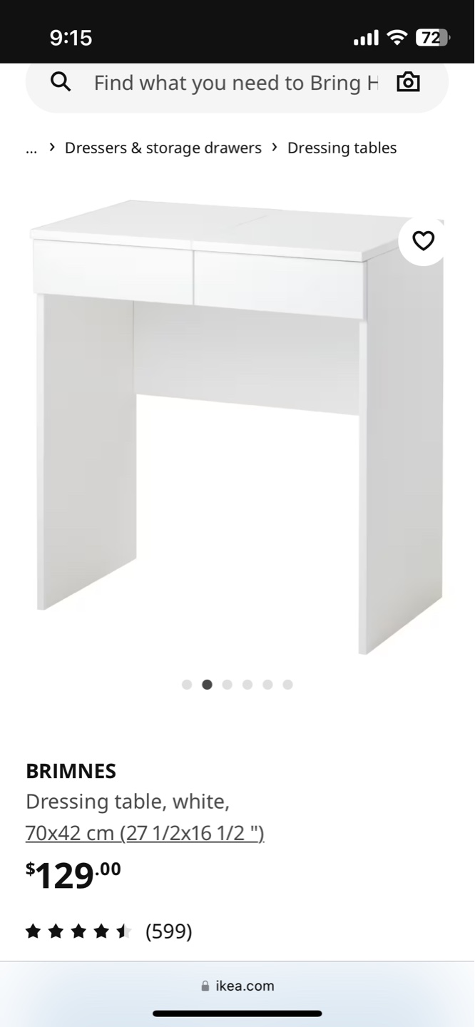 IKEA BRIMNES White Dressing Table - photo 2