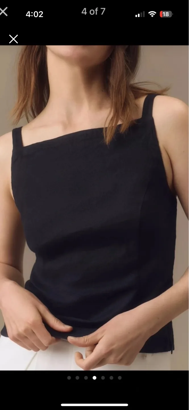 Maeve Square-Neck Linen Apron Tank from Anthropologie - S image indicator(4)