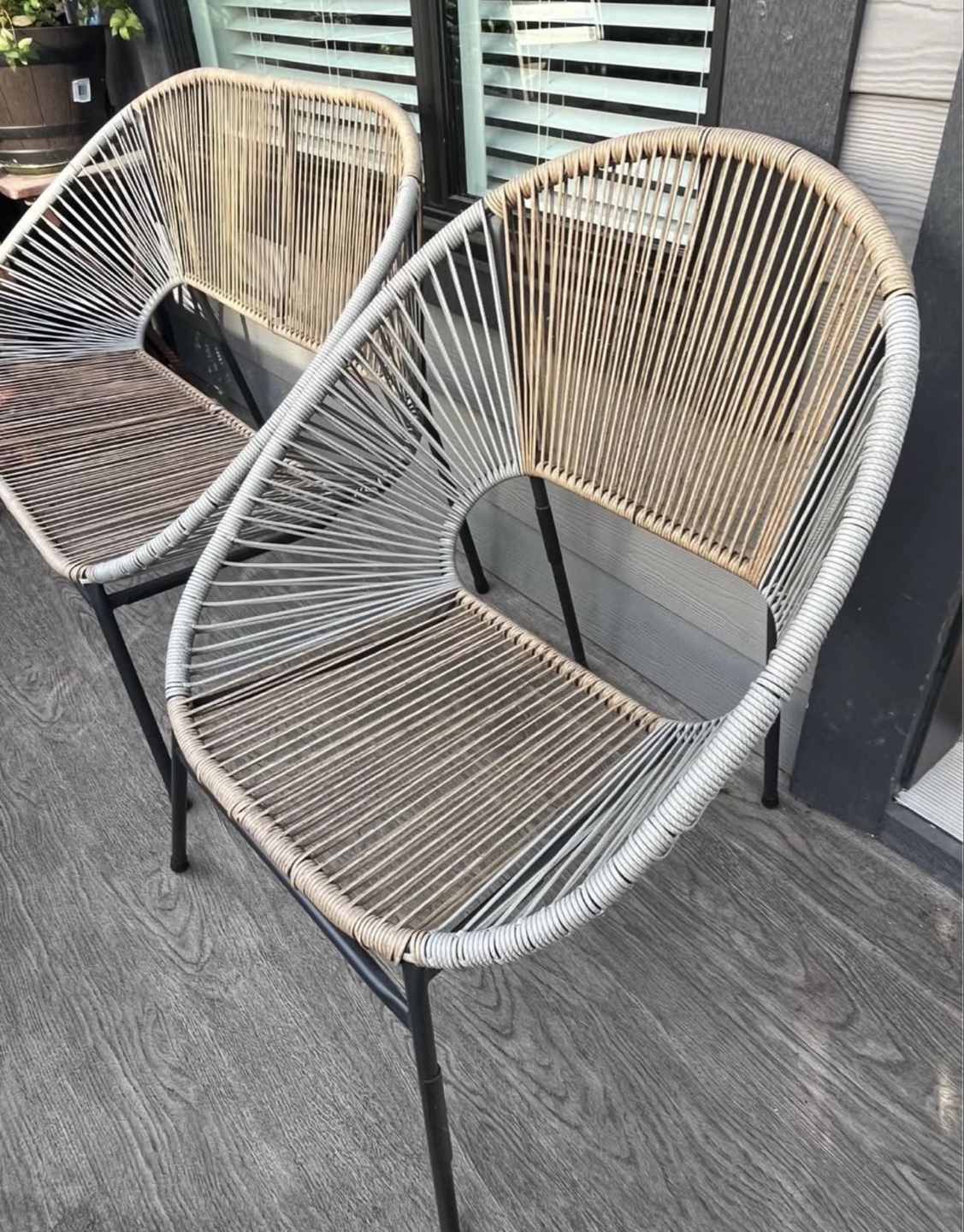 Pair of Outdoor Patio Chairs with Cushions - photo 3